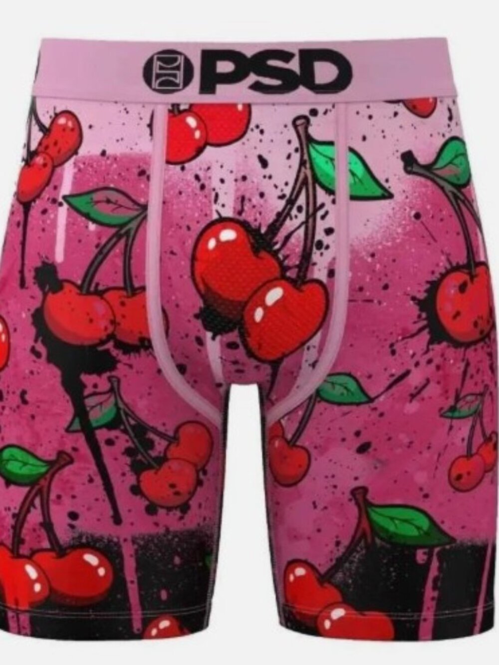 PSD Cherry Dip Splash Mesh Front & Back Panels Boxers Men's Large